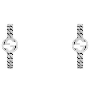 Luxury Gucci 925 Sterling Silver Huggie Hoop Earrings
